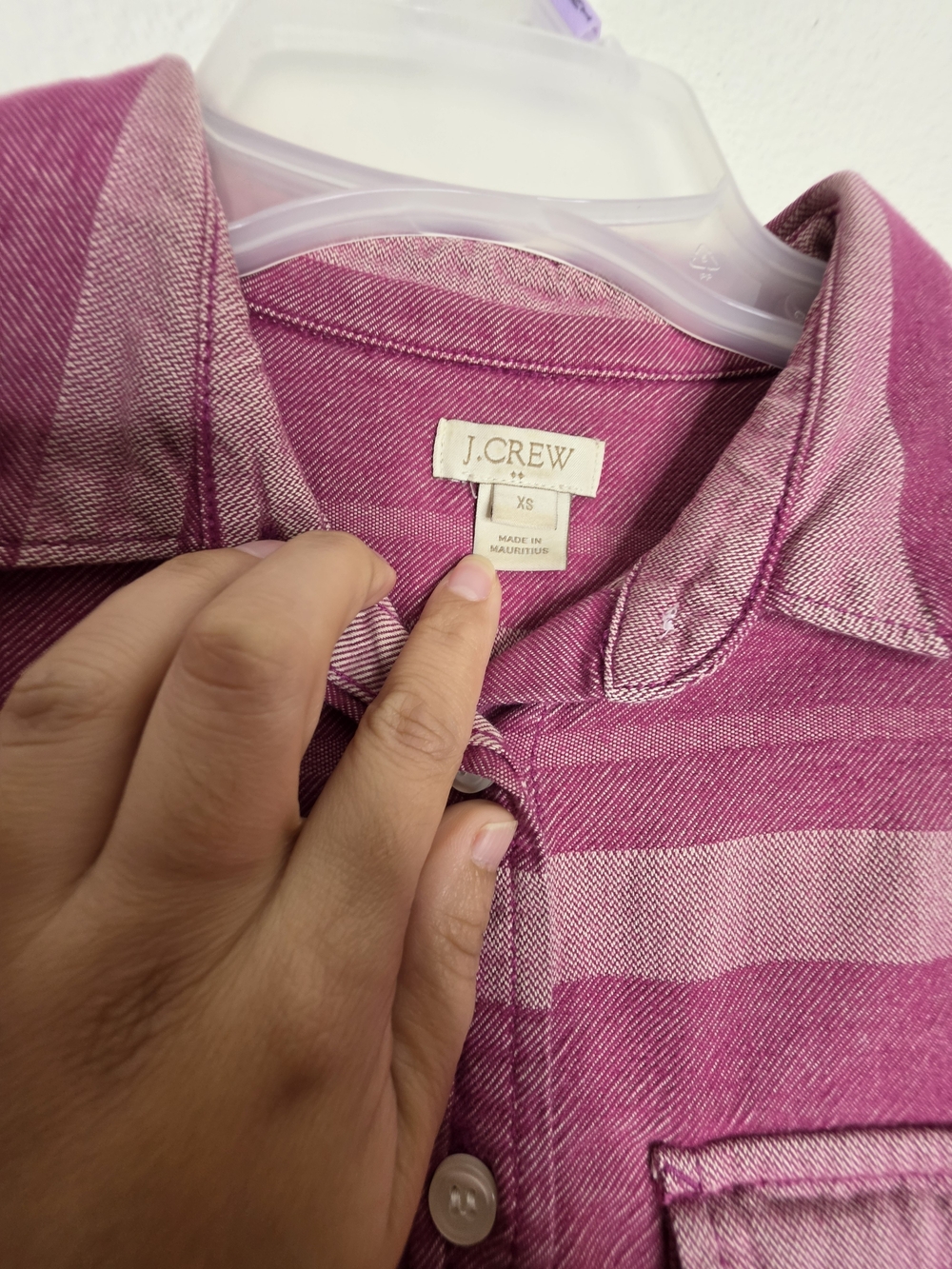 J.CREW Womens XS Purple Pink Striped Collared Button-Up Long Sleeve 100% Cotton - Picture 2 of 9